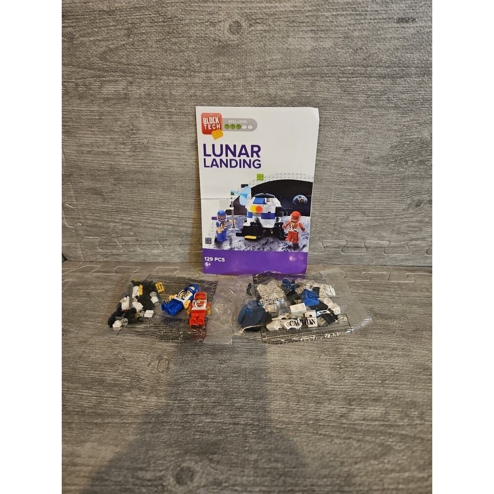 Space Lunar Landing 129 Piece Set Unplugged Fun by Block Tech New No Box Moon